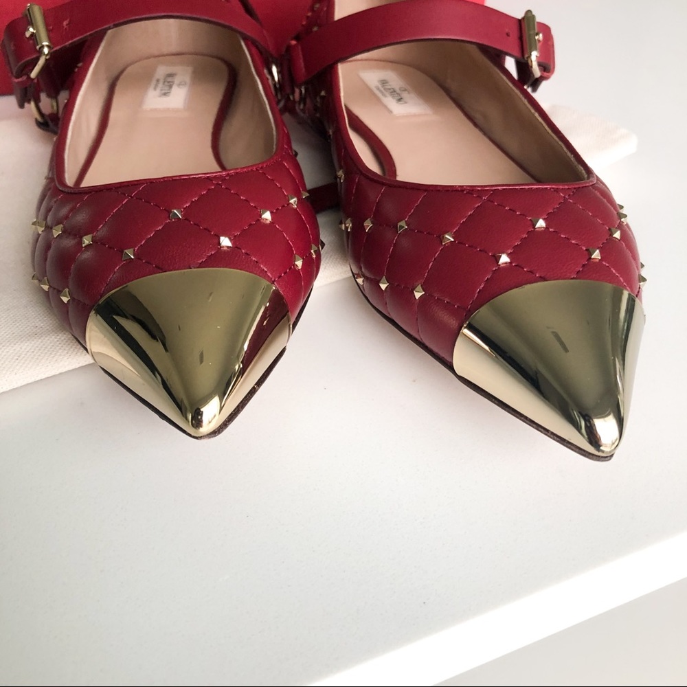 Valentino Garavani Rockstud Cap Toe Ballet Flats - Picture 6 of 8